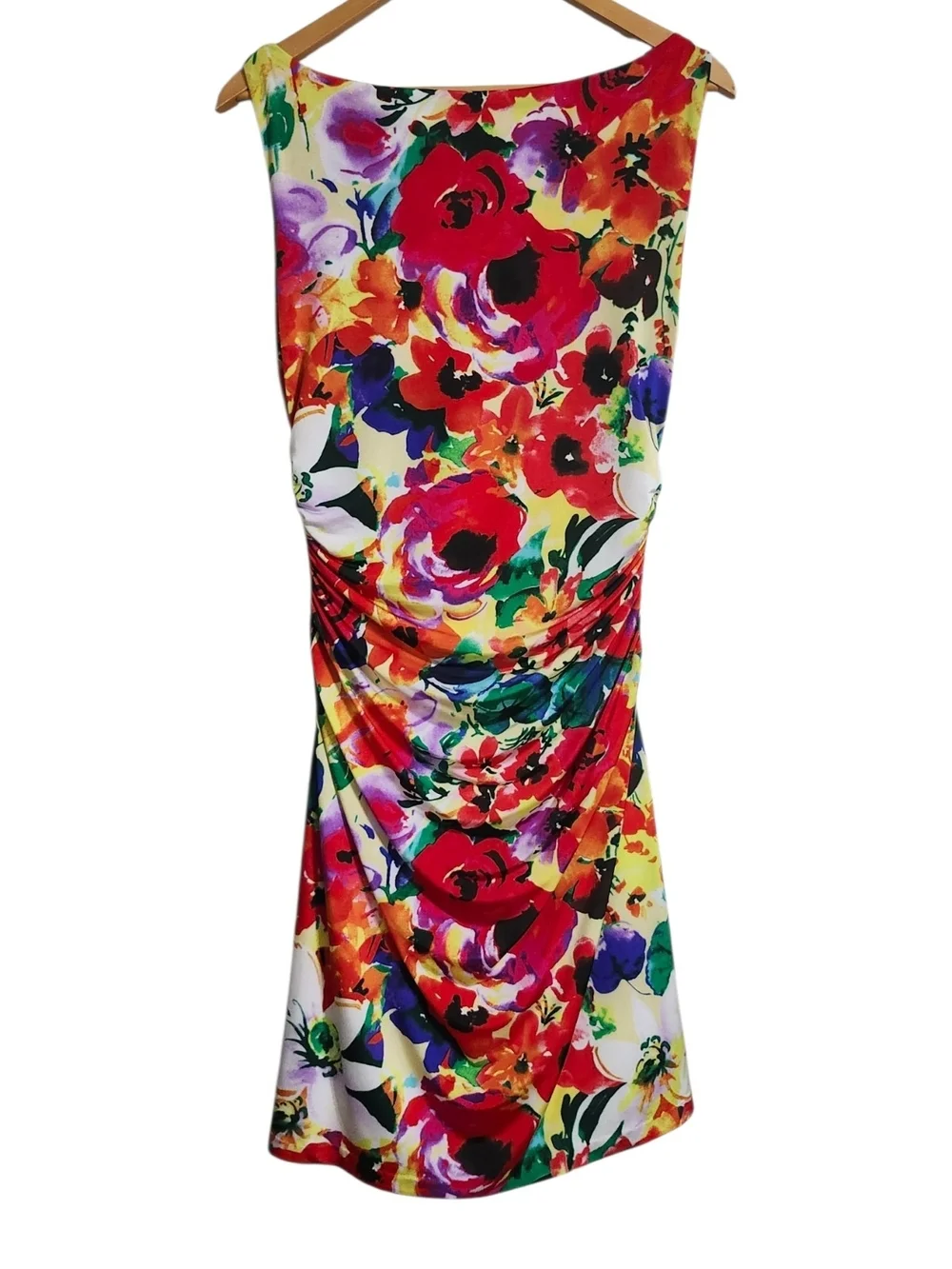 Ralph Lauren Women’s Floral Sheath Dress Multicolor Sleeveless Elegant. Size 12